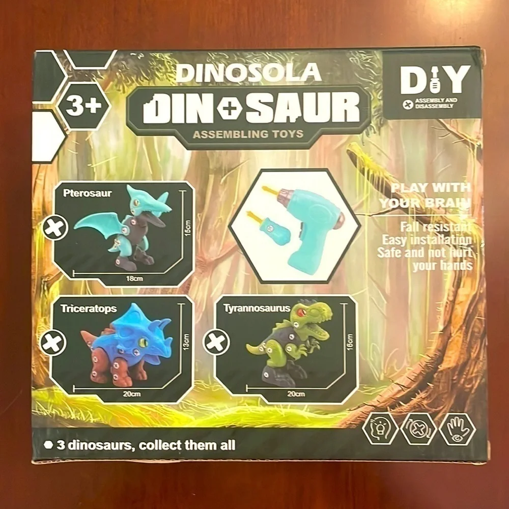Brand New Dinosaur Figurine Assembling Toy Electric Screwdriver DIY Educational